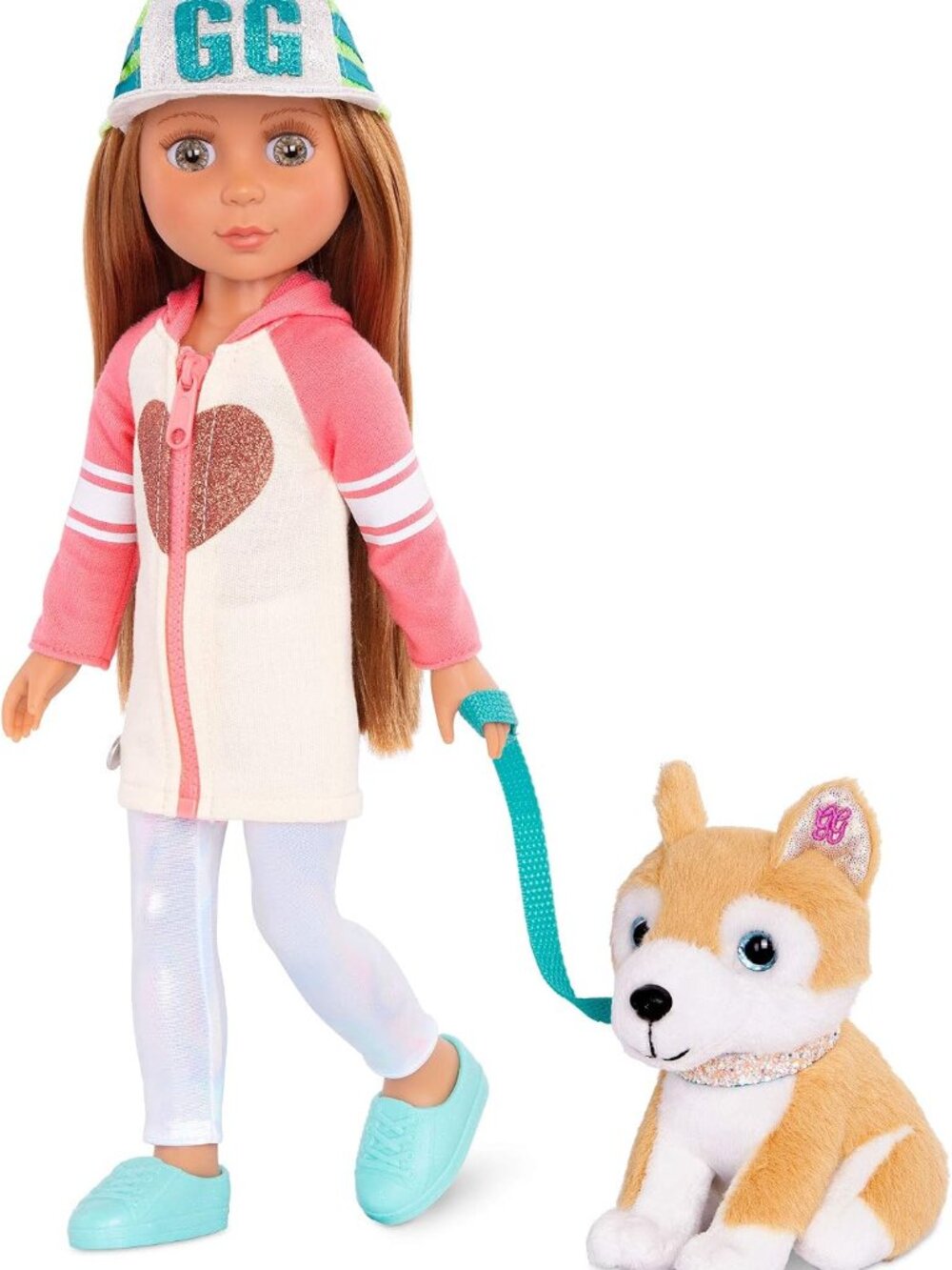 Glitter Girls - Tavi & Nougat 14-inch Poseable Fashion Doll-Plush Dog Pet